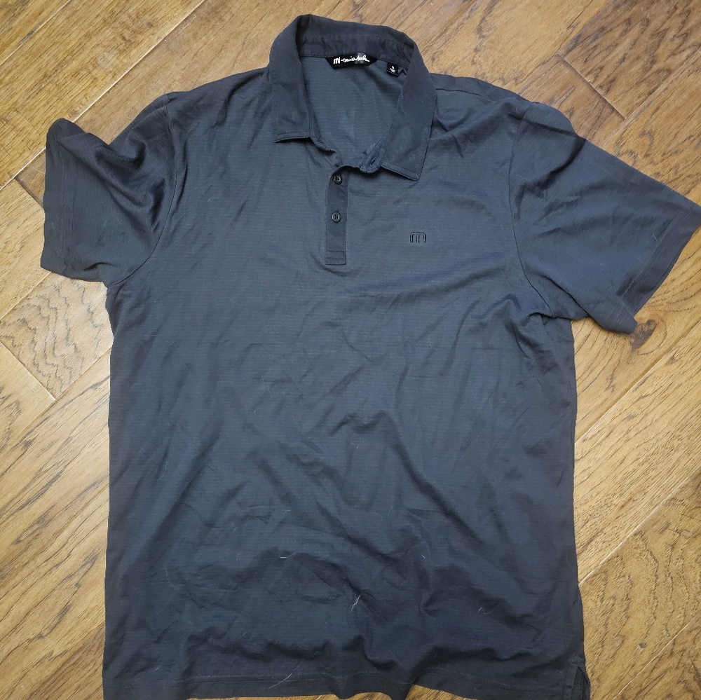 Travis Mathew gray srtriped polo sz xl